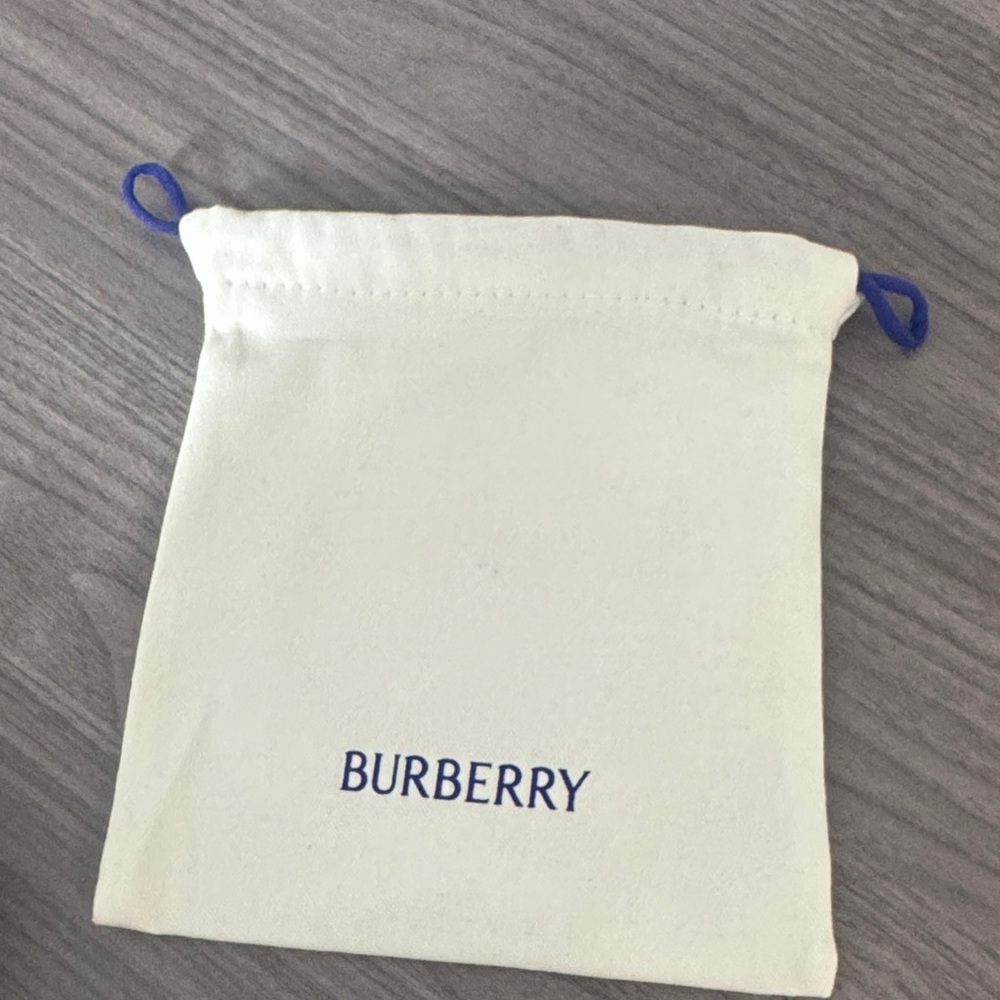 Burberry White Pouch with Blue Accents